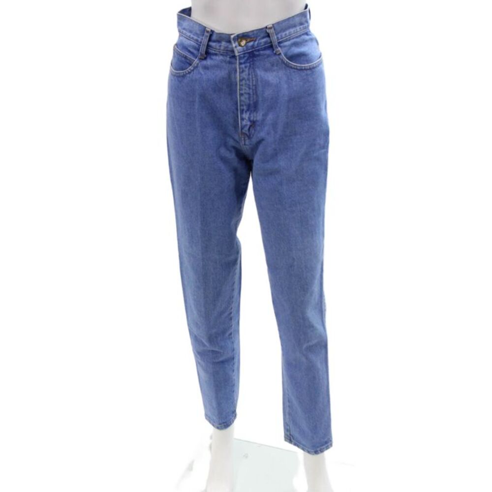 Designer Women Mom Tapered Jeans Blue High Rise 100% Cotton Size 7